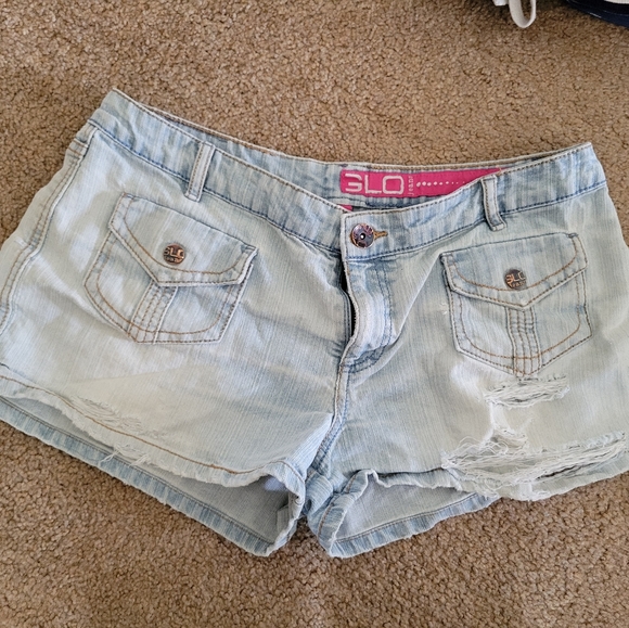 GLO jeans Pants - Distressed Glo Jean Shorts